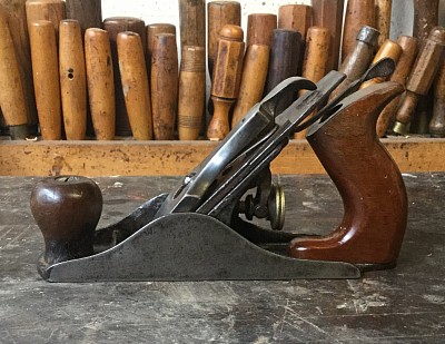 A traditional woodworking plane.