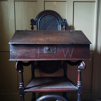 17th century oak desk box.